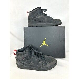 Youth Nike Air Jordan 1 Mid SE Craft (GS) Dark Smoke Gray/Black Sneakers Sz 2Y